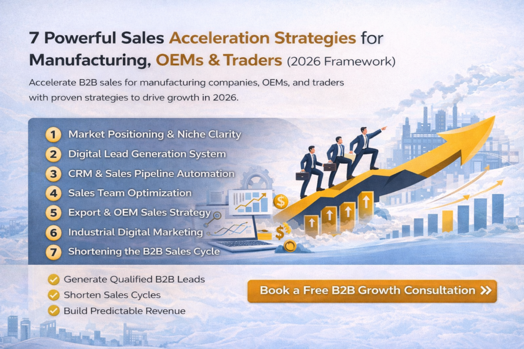 sales acceleration for manufacturing companies 2026 framework infographic
